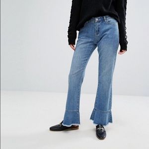 🆕 ASOS Vero Moda Ruffle Ankle Blue Jeans W 24